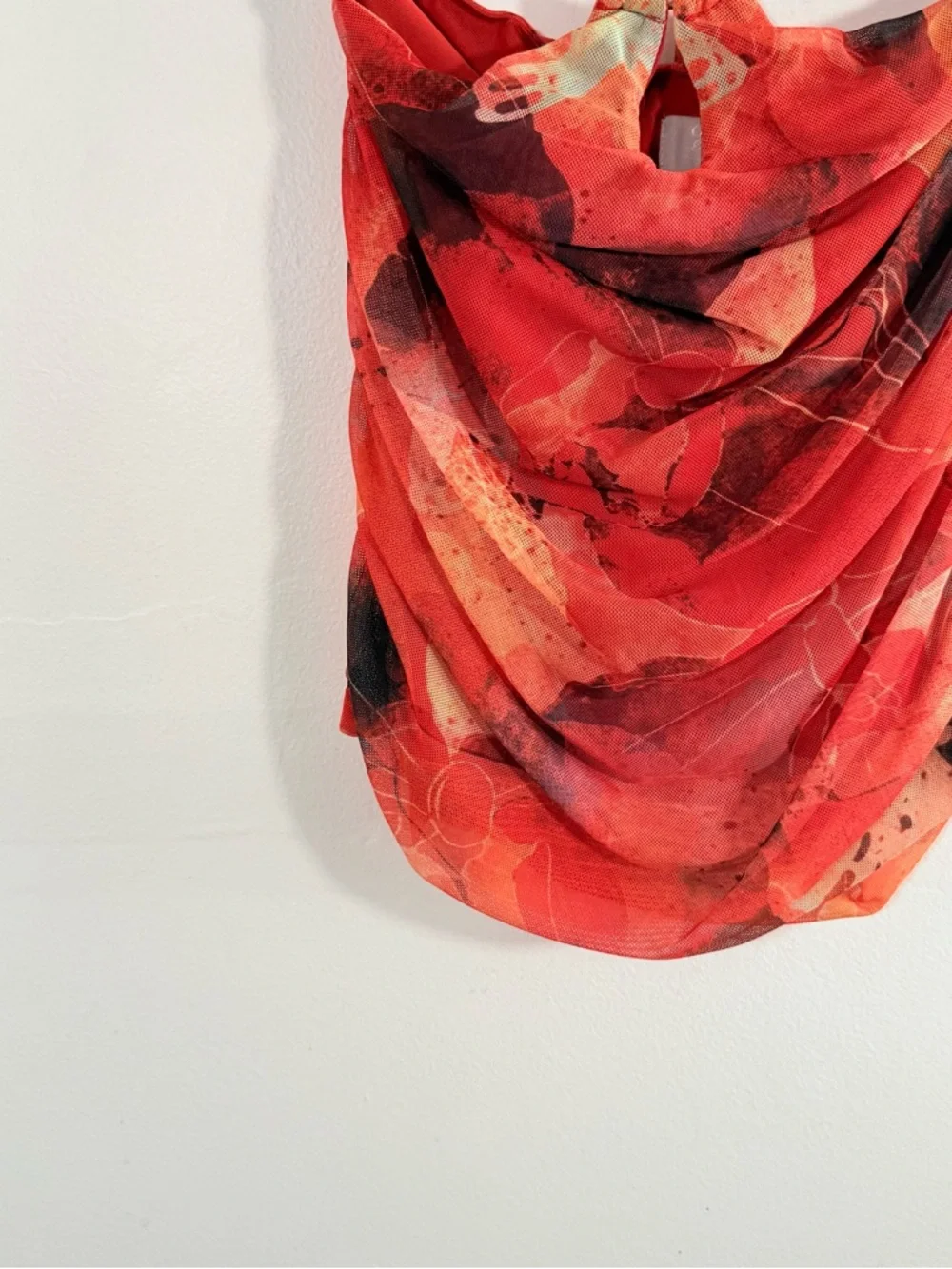 Outcast Exclusive Orange Red Butterfly Cut Out Ring Halter Mini Dress Small